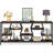 70.9 Inches Sofa Console Table With 4 Tier Wood Storage Shelves, Industrial Extra Long Narrow Entryway Accent Tables For Hallway, Living Room, Foyer (Rustic Brown)