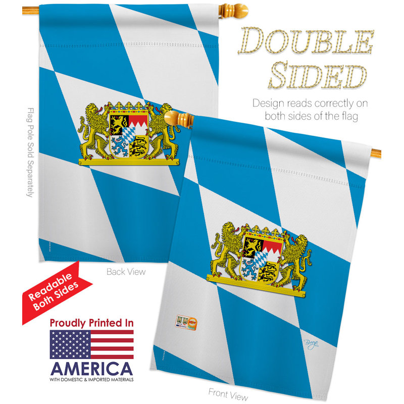 Drapeau de maison en polyester 3 côtés 3 pi x 2 pi 3 pi Bavière