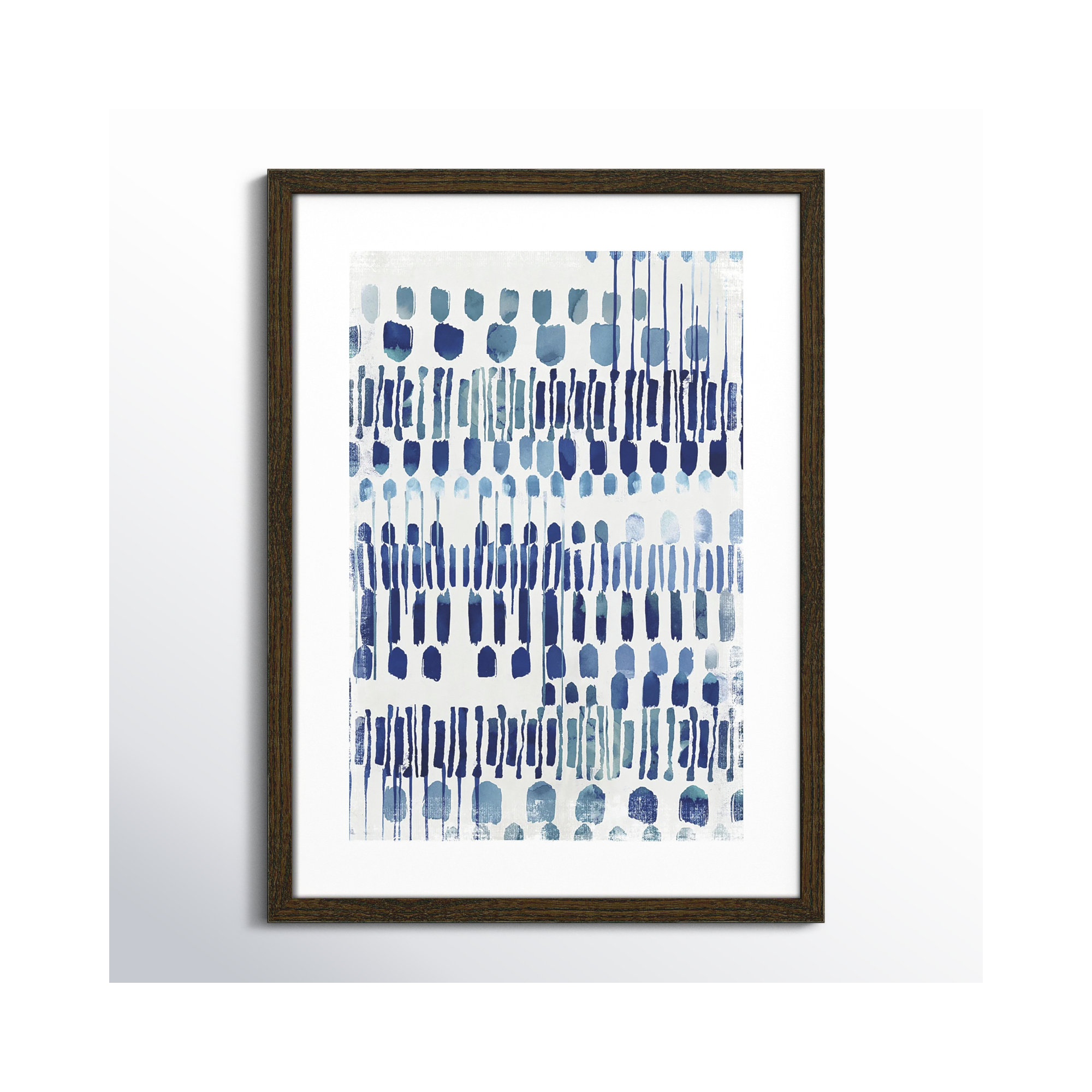 Continuously I - Painting Print, Walnut Wood Grain Framed Paper, 23" H x 17" W x 0.75" D, White