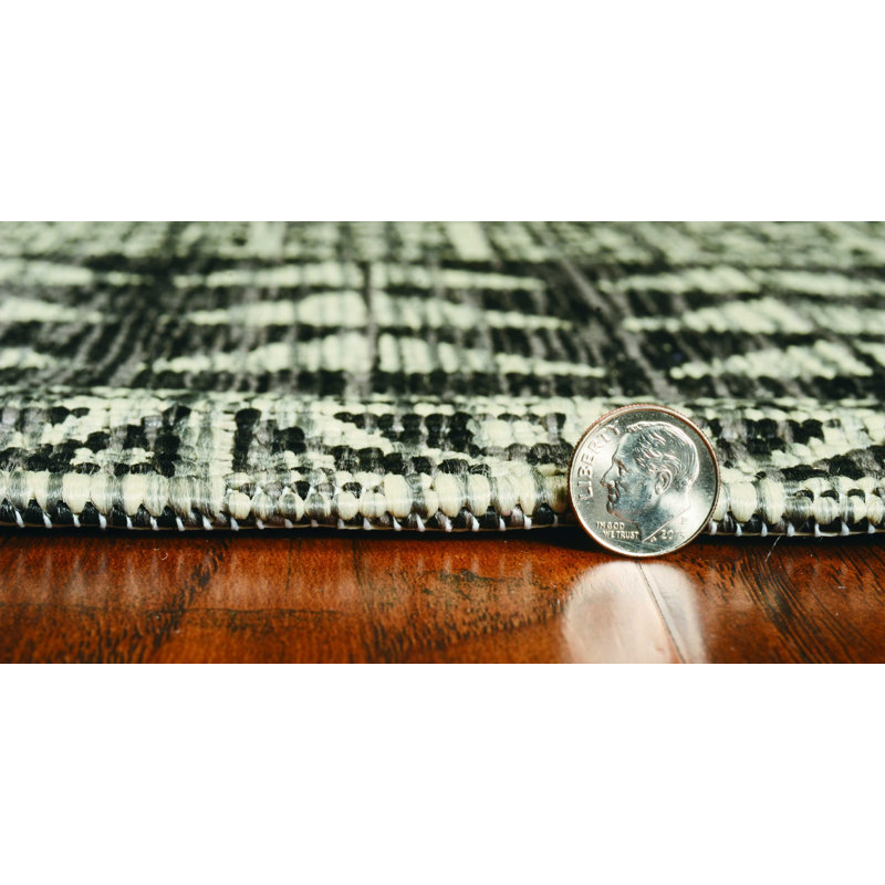 Tapis gris anthracite tissé à la machine 5 pi 3 po x 7 pi 7 po Baro