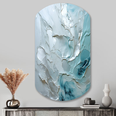 Silver Shimmer - Sculpture murale abstraite en métal en forme de cylindre