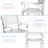 5 Piece Modern Outdoor Dining Set, Cast Aluminum Patio Table And Chairs, 48" Round Table With Umbrella Hole, White-1551166484