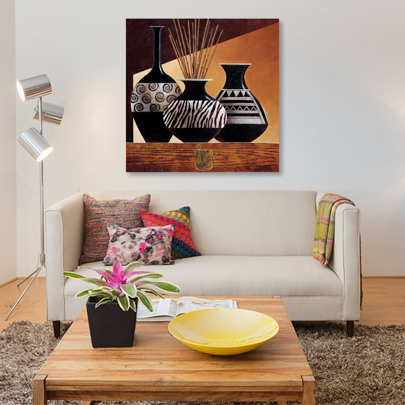 «Patterns In Ebony I» par Keith Mallett - Estampe numérique sur toile tendue avec châssis, H 26 po x l 26 po x P 1,5 po