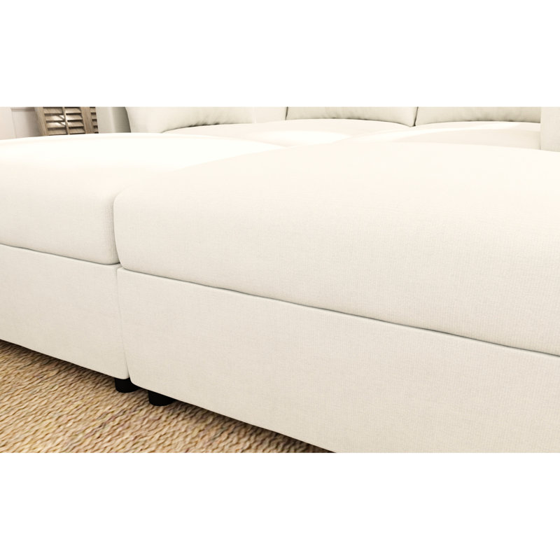 Canapé modulaire en U avec rangement et canapé en chenille 6 places de 123 po, pour le salon