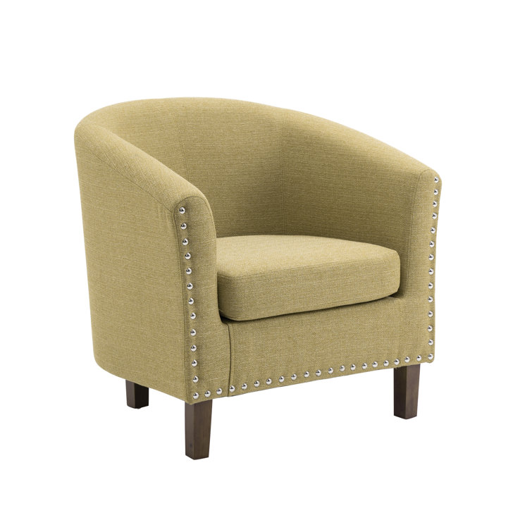 Arthenia Fabric Upholstered Accent Chair with Rubberwood Legs