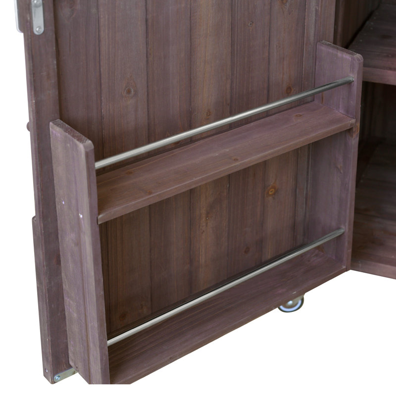 2 Piece Freestanding Modular Outdoor Kitchen Set, Brown