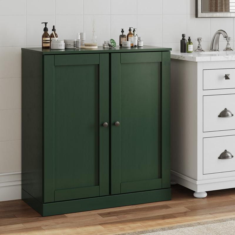 Palace Imports 100% Solid Wood 32" Bathroom Storage Cabinet with Shaker Doors & Adjustable Shelves, Green