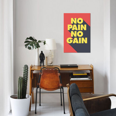 « no douleur, no gain », art textuel sur toile
