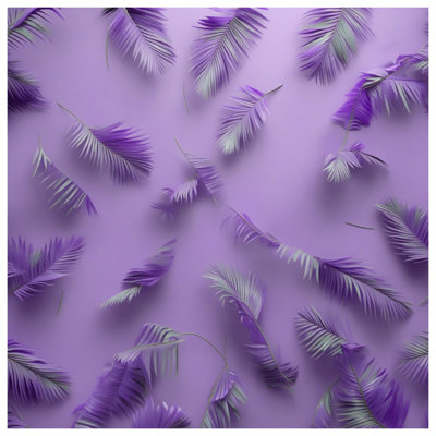 Tapis de bain mauve à feuilles de palmier mauve