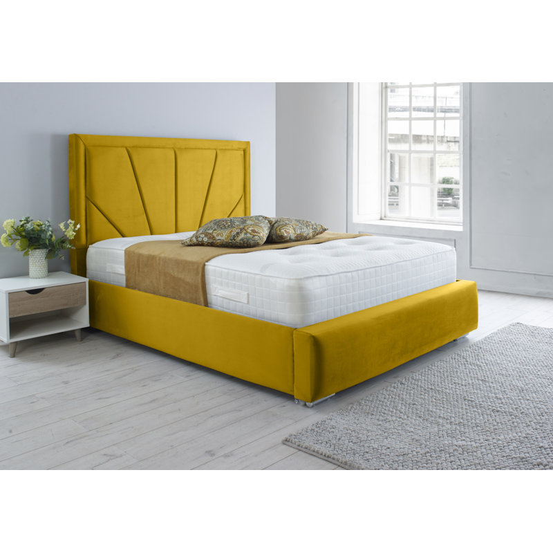 Aindriu Upholstered Bed, Mustard Gold, Small Double (4')