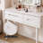 Dressing table, makeup table, small solid wood dressing table with light mirror - three in one makeup table-139023105