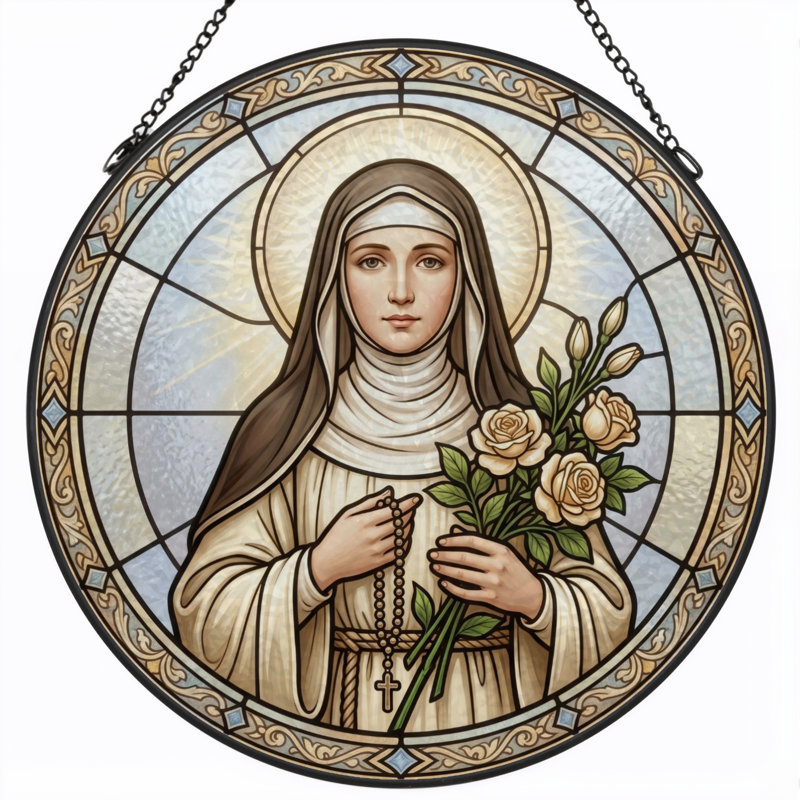 Vitrail Saint Teresa H 12 po, H 12 po
