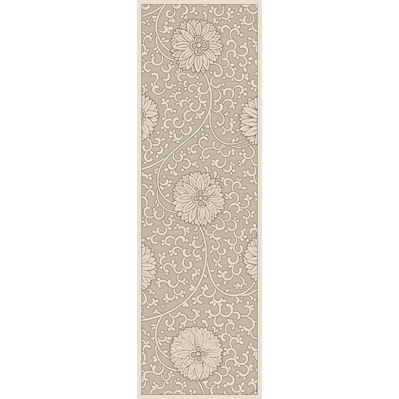 Hawarden Vinyl Floral Indoor Rug, Runner 2'6" x 8'