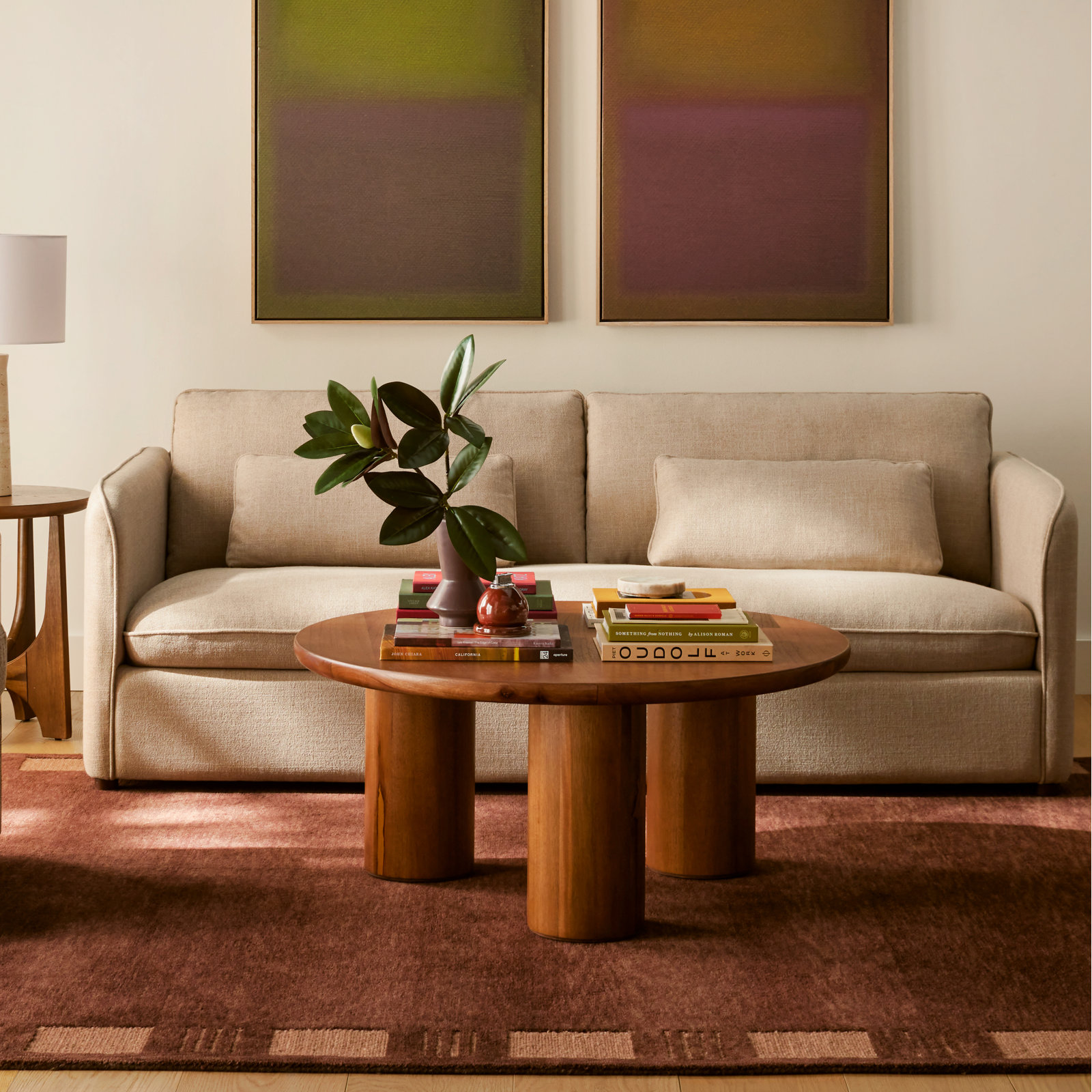 Aicha Single Coffee Table, Light Brown
