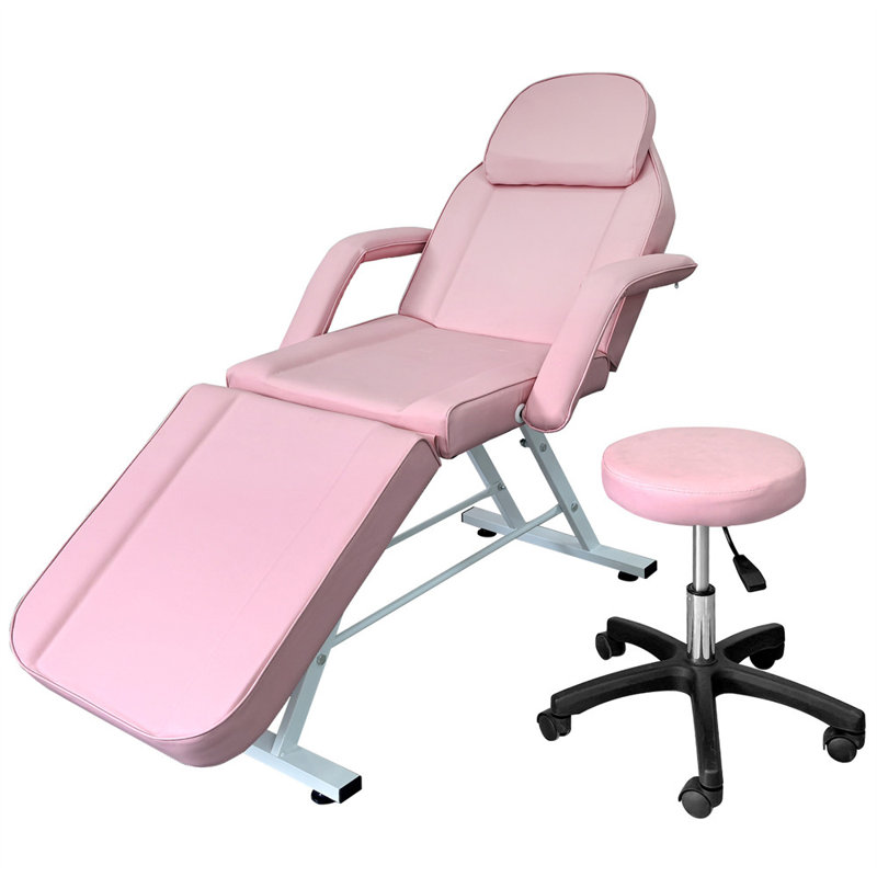 Fauteuil de tonnage réglable à 3 sections avec appui-tête et tabouret, Pink