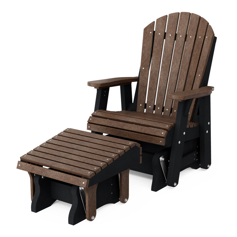 Fauteuil oscillant simple avec repose-pieds Delja, Brun Tudor / noir
