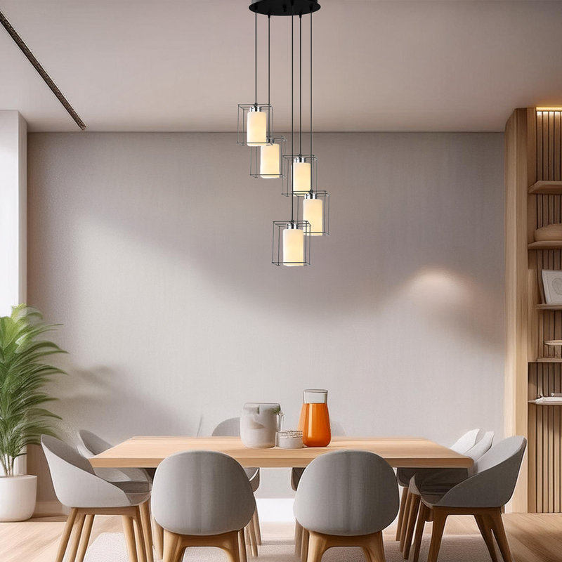 Luminaire suspendu cylindrique à 5 lumières Hendren