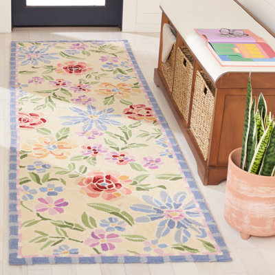Tapis floral en laine crocheté à la main Papillon