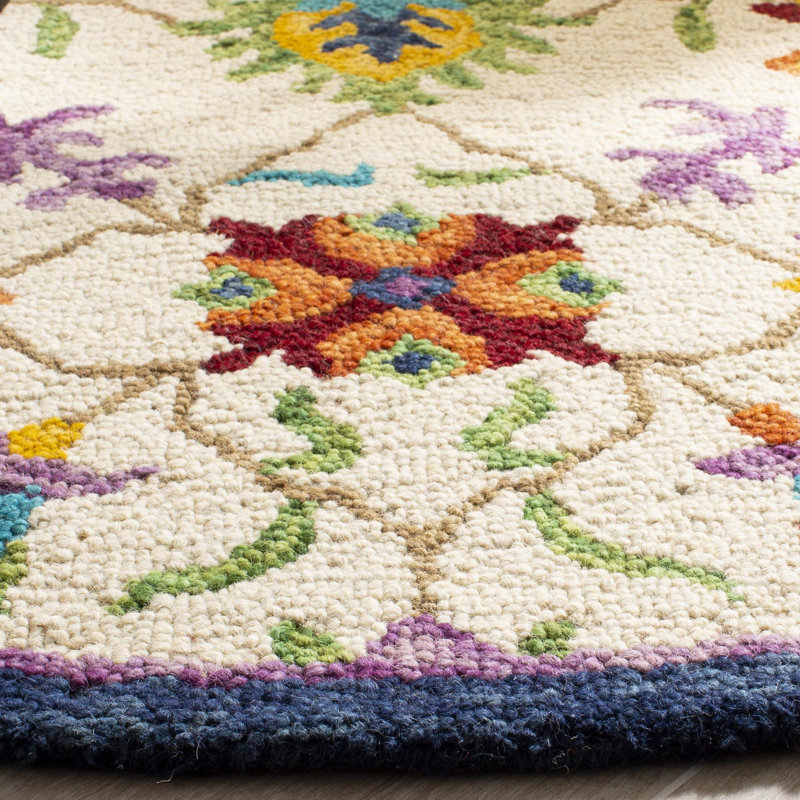 Physter Hand Tufted Wool Oriental Rug, Round 3'