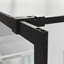 Porte de douche 34 po, noire - 0,2 po. Support de barre supérieure robuste en verre trempé requis pour une épaisseur ajustable au mur