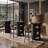 Round Bar Table With Hidden Storage, 35.4" Bar Height Cocktail Table-594011398