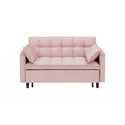 Modern Velvet Sofa, Sofa Pull-Out Bed, Small Love Seat Casual Sofa With Back, With Pillow, Pockets, Living Room Furniture, 3 In 1 Convertible Sleep So -  Mercer41, 6E2D23CCAB44405F8F105A7AD114595A