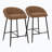 Glam Upholstered Counter Stool with Metal Frame