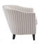 Fauteuil demi-tonneau rembourré à rayures, fauteuil confortable