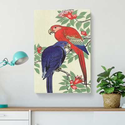 Parrots by Ohara Koson - Wrapped Canvas Art - Wrapped Canvas