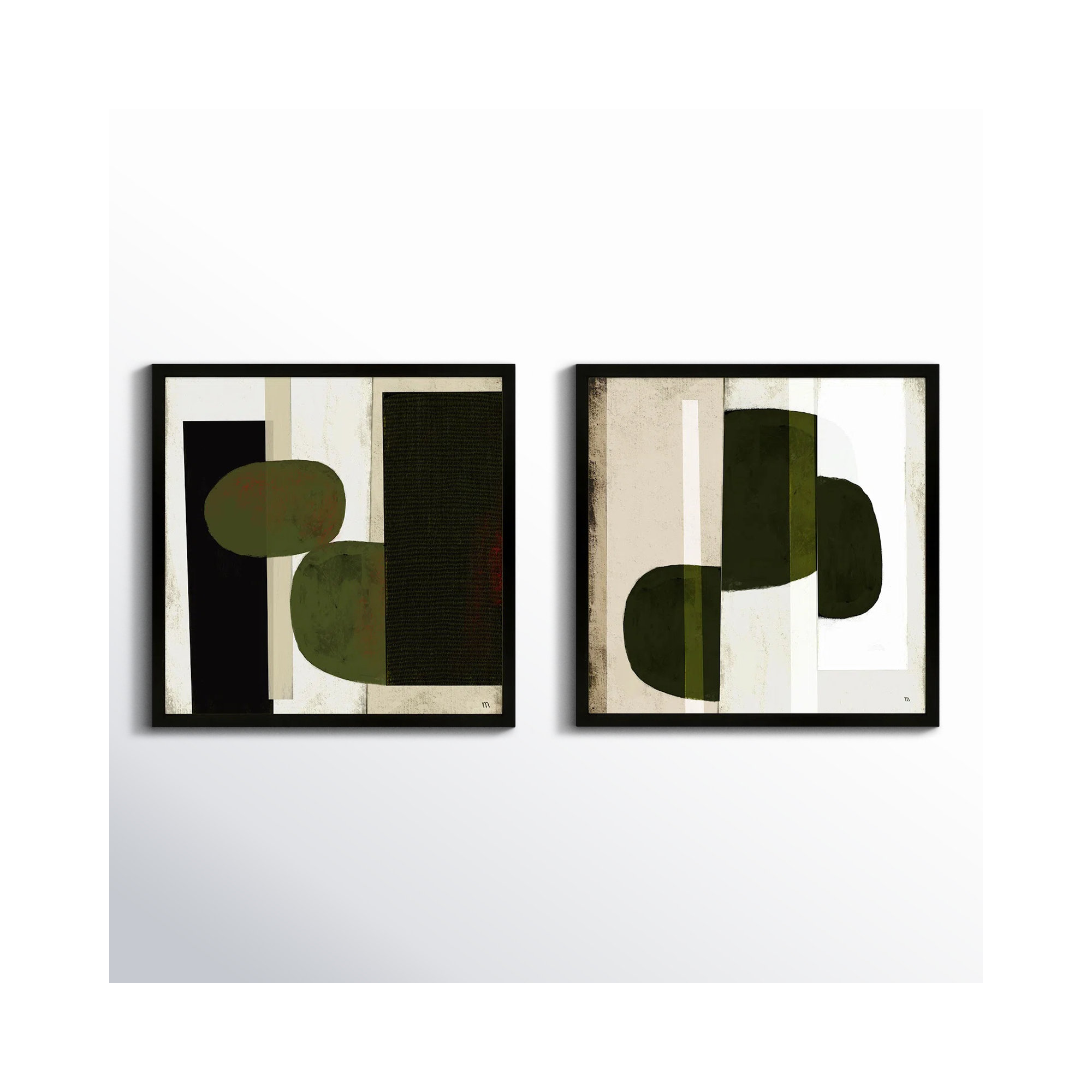 Collage by StudioM, Black, 24" H x 48" W