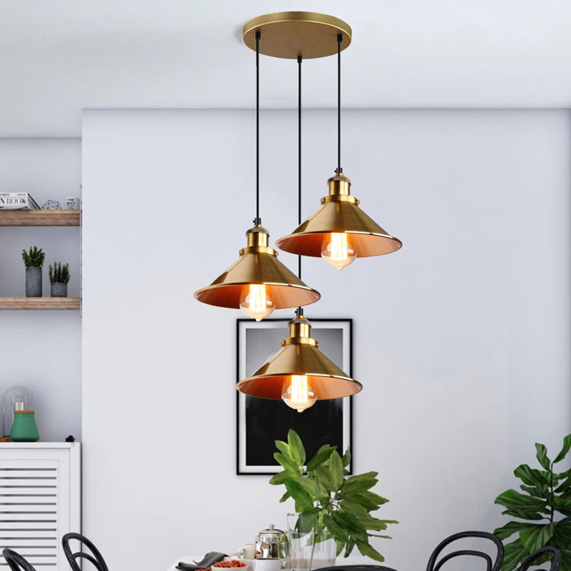 Idabel 3 - Light Cluster Pendant, Yellow Brass