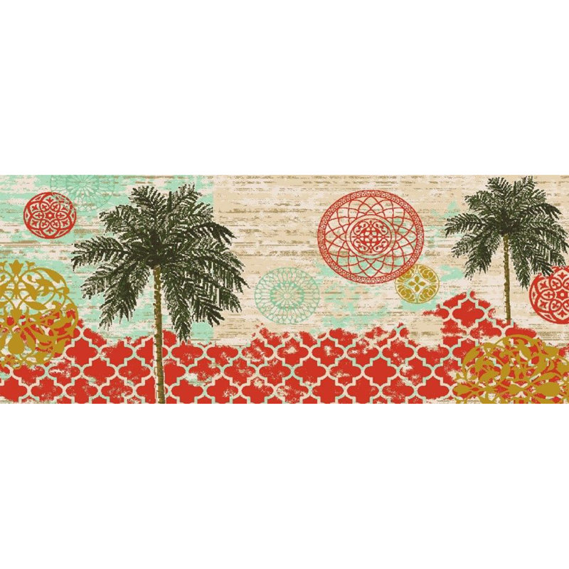 Elspeth Synthetic Water Resistant Non-Skid Kitchen Mat, Rectangle 1'8" x 3'8"