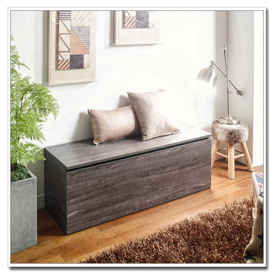 Banc de rangement Dean en gris rustique
