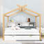 Lit maison en bois 2 tiroirs avec tablettes-1700995463