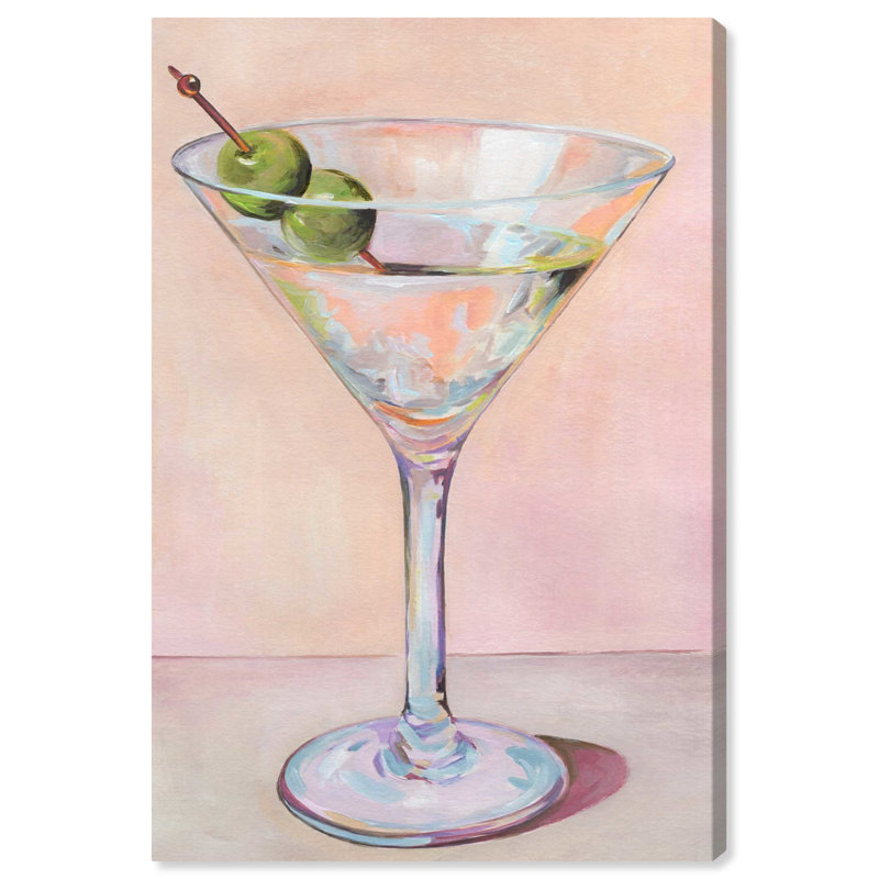 "Cocktail Time", impression côtière tendance par , H 24 po x l 16 po, Toile tendue