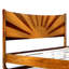  Grand lit plateforme en bois d'acacia Sunset, tête de lit haute, design Art déco de style Mid-Century, pas de sommier tapissier, support de lattes robuste, résistant aux rayures et à l'eau, finition caramel-395312945-395312944