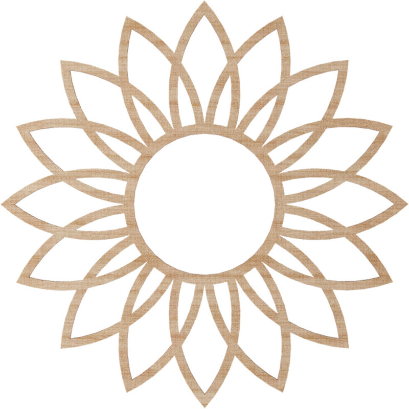 Médaillon de plafond 22 "x 22" x P 7 5/8 "x T 1/4" Daisy, H 22 po x l 22 po x P 0,25 po, Aulne