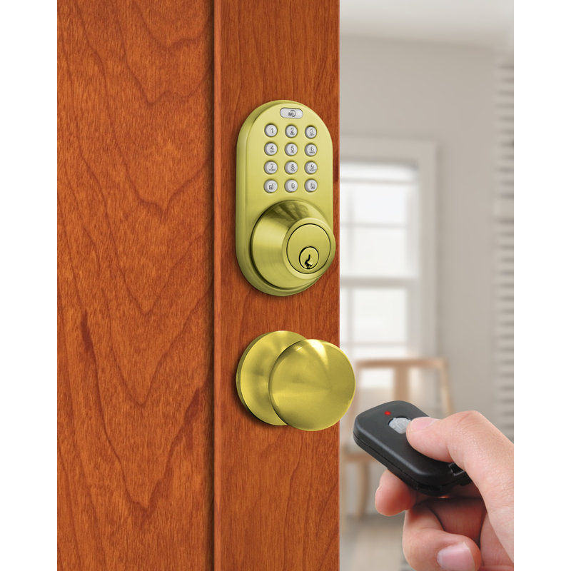 Knobs With Deadbolt Reversible Entry Set, Polished Brass
