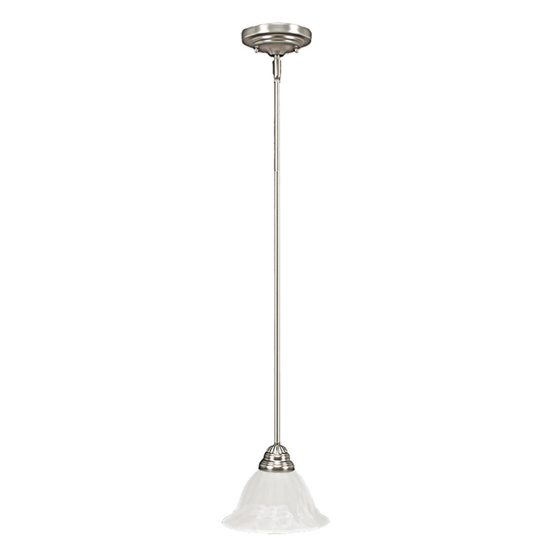 Luminaire suspendu conique 1 lumière Brinkmann, Nickel satiné