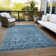 Machine Washable Indoor/Outdoor Xhevrie Blue Rug