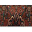 Tapis rouge rétro en laine noué à la main 4 pi 1 po x 10 pi 4 po Tribal Vintage