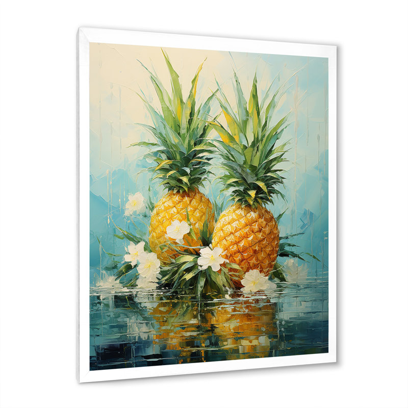 Ananas tropicaux généreusement ensoleillés III, Cadre photo blanc, H 40 po x l 30 po x P 1,5 po
