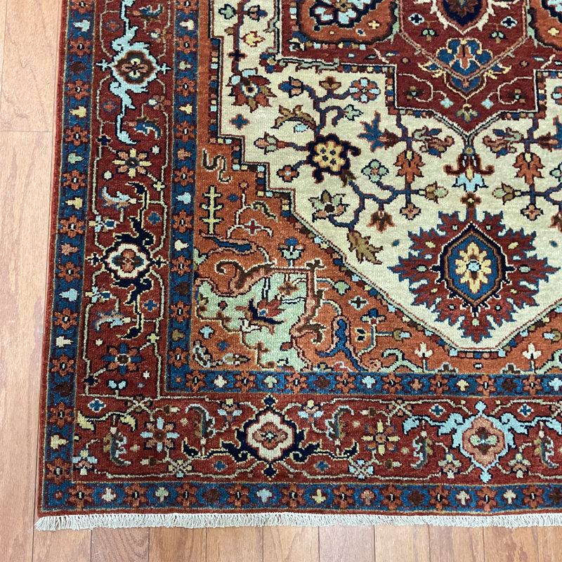  Handmade Fine Serapi Wool Rug