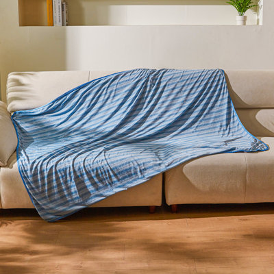 Couverture réversible réversible, édredon d'été léger pour les dormeurs chauds, taille de la couette soyeuse et douce, 50 x 60 pouces, respirante et douce
