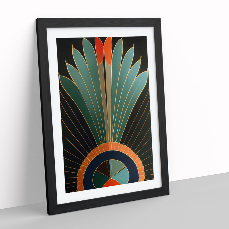 XV1022-4021X Special Abstract Feathers No.4 - Single Picture Frame Print, Black, 64cm H x 46cm W x 2cm D