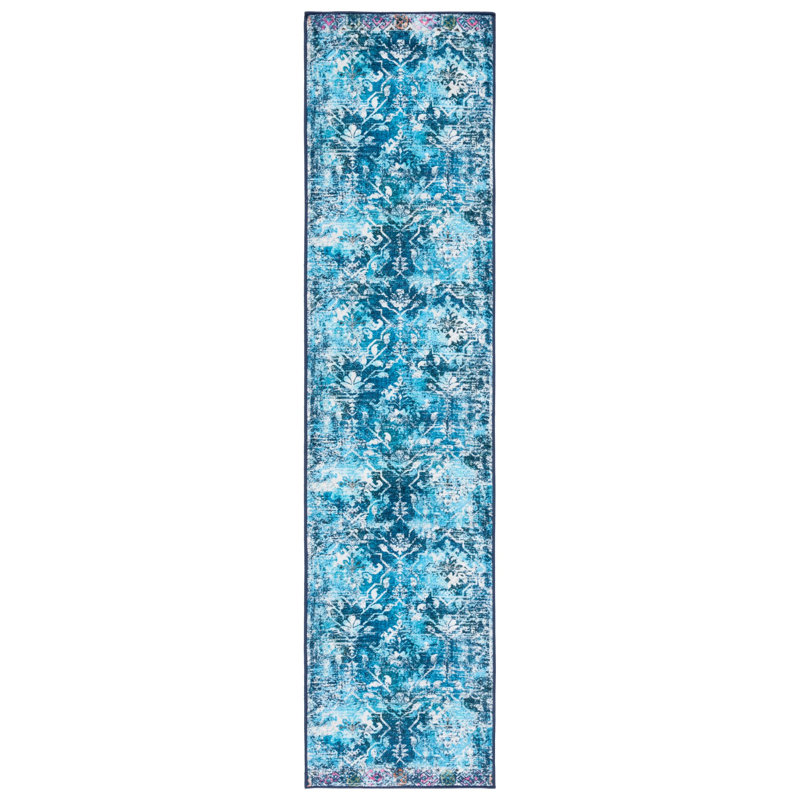 Tapis floral lavable à la machine Spirz Riviera, Tapis de couloir 2 pi 2 po x 9 pi