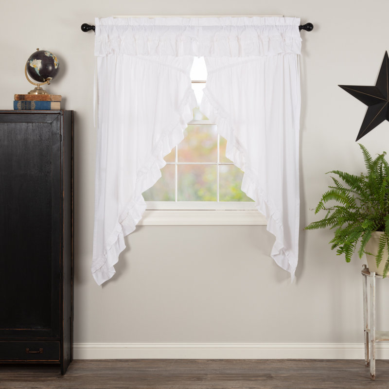 Panneaux de rideaux semi-transparents avec passe-tringle Chayne, Blanc doux, l 36 po x L 63 po