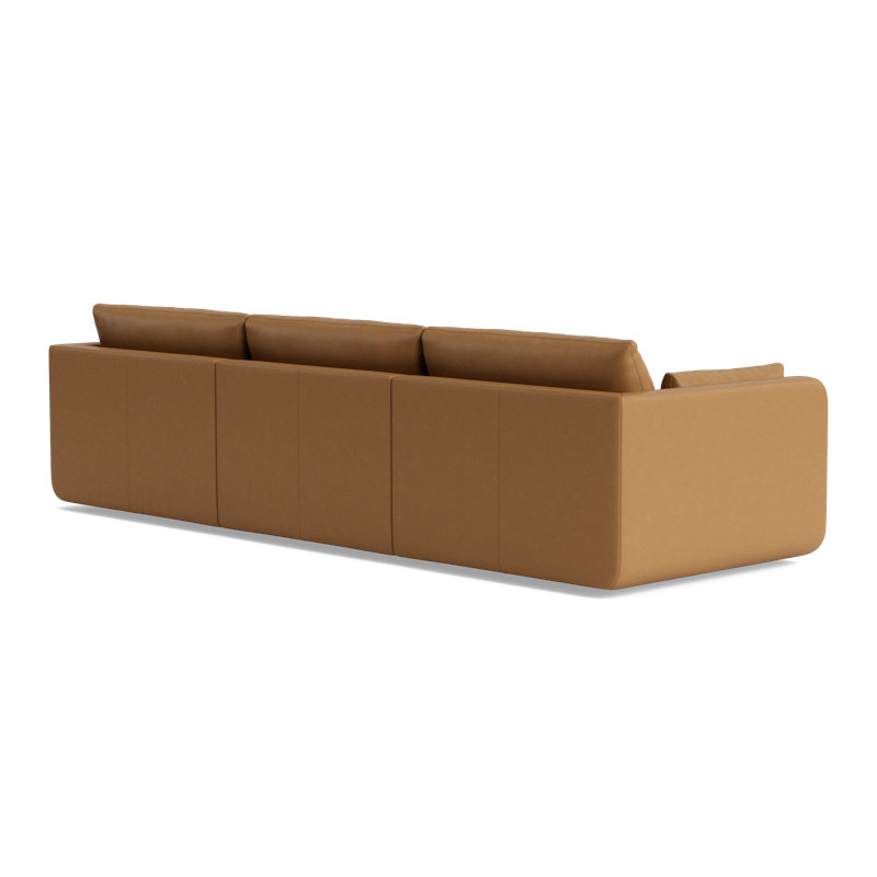 Eva Sofa With Chaise (116"), Leather - Butterscotch