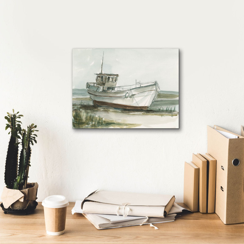 «Abandone Fishing Boat 1» par Ethan Harper, art mural sur toile, H 12 po x l 16 po