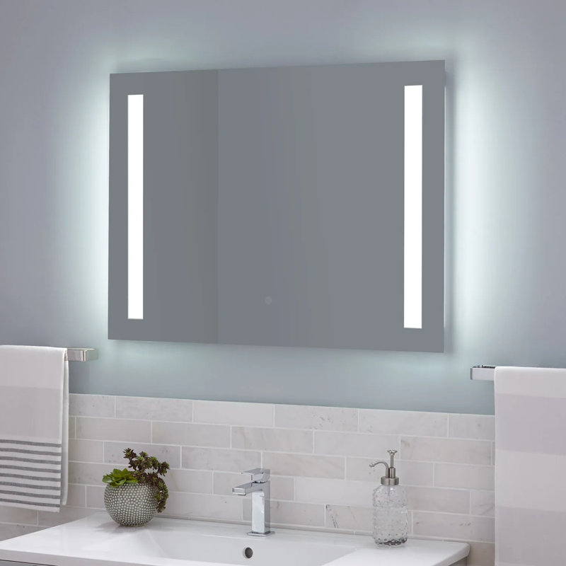 Curie 27.5'' Frameless Rectangular Vanity Mirror with Tunable LED